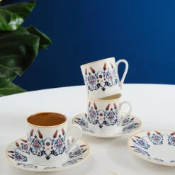 Karaca Mokka & Espressotassen Set-Haliç Tassen-Set für 6 Personen, 80 ml Multıfarben