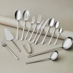 Karaca Bestecksets Für 12 Personen-Halley 91-teiliges Edelstahl-Besteckset mit Servierbesteck für 12 Personen, Silber Sılber