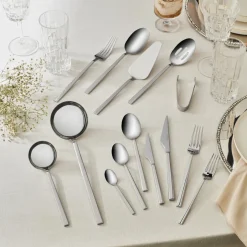 Karaca Bestecksets Für 12 Personen-Halley 91-teiliges Edelstahl-Besteckset mit Servierbesteck für 12 Personen, Silber Sılber