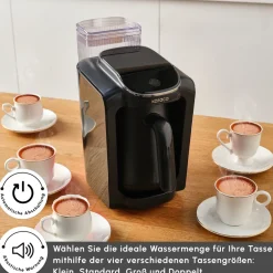 Karaca Türkischer Kaffeekocher|Kaffeemaschinen-Hatır Aqua Wassertank Automatische Türkische Kaffeemaschine Schwarz Siyah