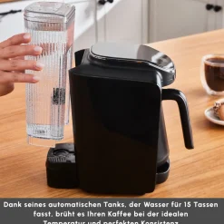 Karaca Türkischer Kaffeekocher|Kaffeemaschinen-Hatır Aqua Wassertank Automatische Türkische Kaffeemaschine Schwarz Siyah