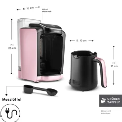 Karaca Türkischer Kaffeekocher|Kaffeemaschinen-Hatır Aqua Wassertank Automatische Türkische Kaffeemaschine Rose Gold