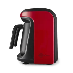 Karaca Türkischer Kaffeekocher|Kaffeemaschinen-Hatır Hüps Duet Kaffeemaschine für türkischen Kaffee mit Milch Rot, 1400W Kırschrot