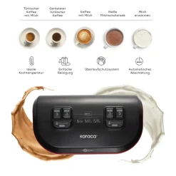 Karaca Türkischer Kaffeekocher|Kaffeemaschinen-Hatır Hups Duet Türkische Kaffeemaschine ,1400W Rosegold