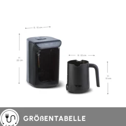 Karaca Türkischer Kaffeekocher|Kaffeemaschinen-Hatır Kaffeemaschine mit Röstfunktion Anthrazit, 535W Galaxıe Grau
