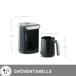 Karaca Türkischer Kaffeekocher|Kaffeemaschinen-Hatır Kaffeemaschine mit Röstfunktion Space Gray Space Grau