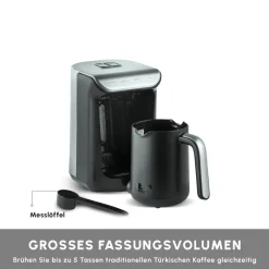 Karaca Türkischer Kaffeekocher|Kaffeemaschinen-Hatır Kaffeemaschine mit Röstfunktion Space Gray Space Grau