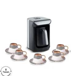 Karaca Türkischer Kaffeekocher|Kaffeemaschinen-Hatır Kaffeemaschine mit Röstfunktion Space Gray Space Grau