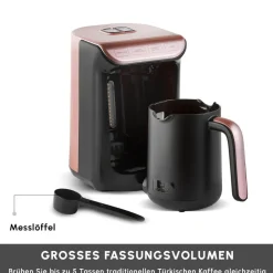 Karaca Türkischer Kaffeekocher|Kaffeemaschinen-Hatır Kaffeemaschine mit Röstfunktion Rosenbeere Rosebeere