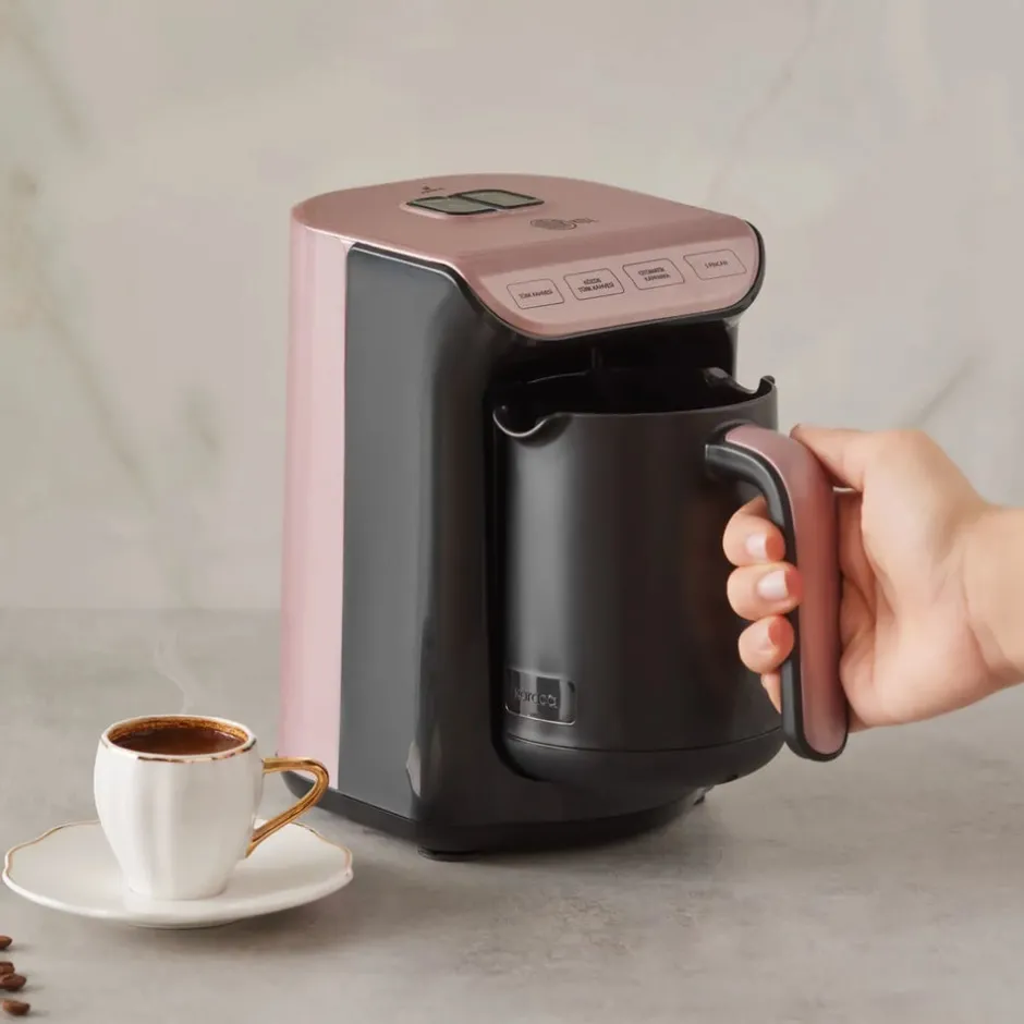 Karaca Türkischer Kaffeekocher|Kaffeemaschinen-Hatır Kaffeemaschine mit Röstfunktion Rosenbeere Rosebeere
