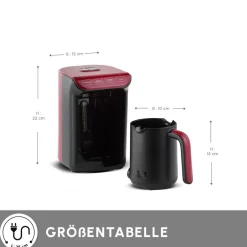 Karaca Kaffeemaschinen-Hatır Kaffeemaschine mit Röstfunktion Rot, 535W Kırschrot
