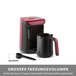 Karaca Kaffeemaschinen-Hatır Kaffeemaschine mit Röstfunktion Rot, 535W Kırschrot