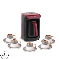 Karaca Kaffeemaschinen-Hatır Kaffeemaschine mit Röstfunktion Rot, 535W Kırschrot
