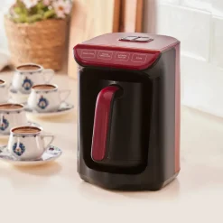 Karaca Kaffeemaschinen-Hatır Kaffeemaschine mit Röstfunktion Rot, 535W Kırschrot