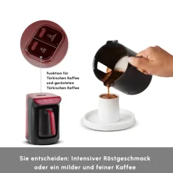 Karaca Kaffeemaschinen-Hatır Kaffeemaschine mit Röstfunktion Rot, 535W Kırschrot
