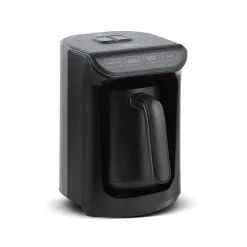 Karaca Türkischer Kaffeekocher|Kaffeemaschinen-Hatır Kaffeemaschine mit Röstfunktion Shiny Black, 535 W Glänzend Schwarz