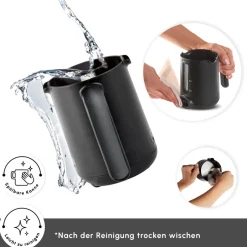 Karaca Türkischer Kaffeekocher|Kaffeemaschinen-Hatır Kaffeemaschine mit Röstfunktion Shiny Black, 535 W Glänzend Schwarz