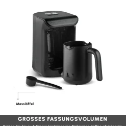 Karaca Türkischer Kaffeekocher|Kaffeemaschinen-Hatır Koz Milky Türkische Kaffeemaschine, Glänzend Schwarz