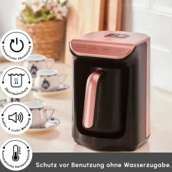 Karaca Türkischer Kaffeekocher|Kaffeemaschinen-Hatır Koz Milky Türkische Kaffeemaschine Rose Rose Gold