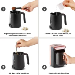 Karaca Türkischer Kaffeekocher|Kaffeemaschinen-Hatır Koz Milky Türkische Kaffeemaschine Rose Rose Gold