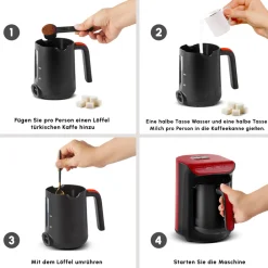 Karaca Türkischer Kaffeekocher|Kaffeemaschinen-Hatır Koz Milky Türkische Kaffeemaschine Red
