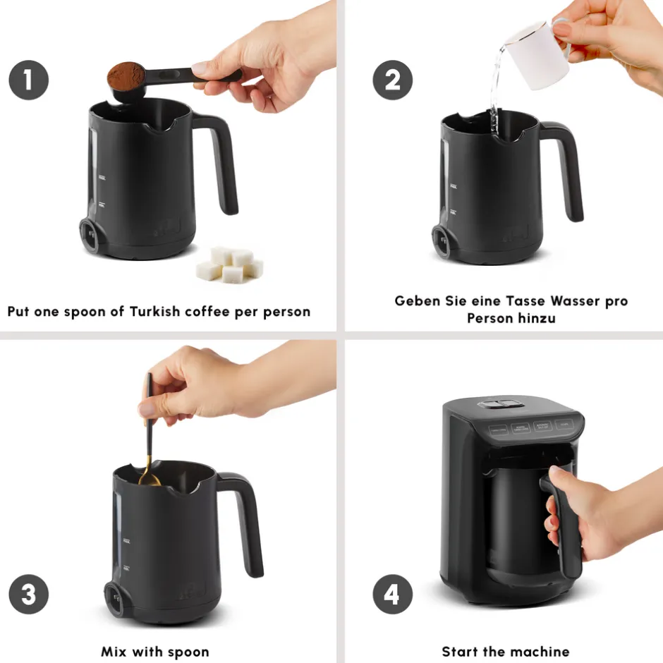 Karaca Türkischer Kaffeekocher|Kaffeemaschinen-Hatır Koz Milky Türkische Kaffeemaschine Weiß Whıte