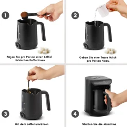 Karaca Türkischer Kaffeekocher|Kaffeemaschinen-Hatır Milky Türkische Kaffeemaschine Anthrazit Anthracıte