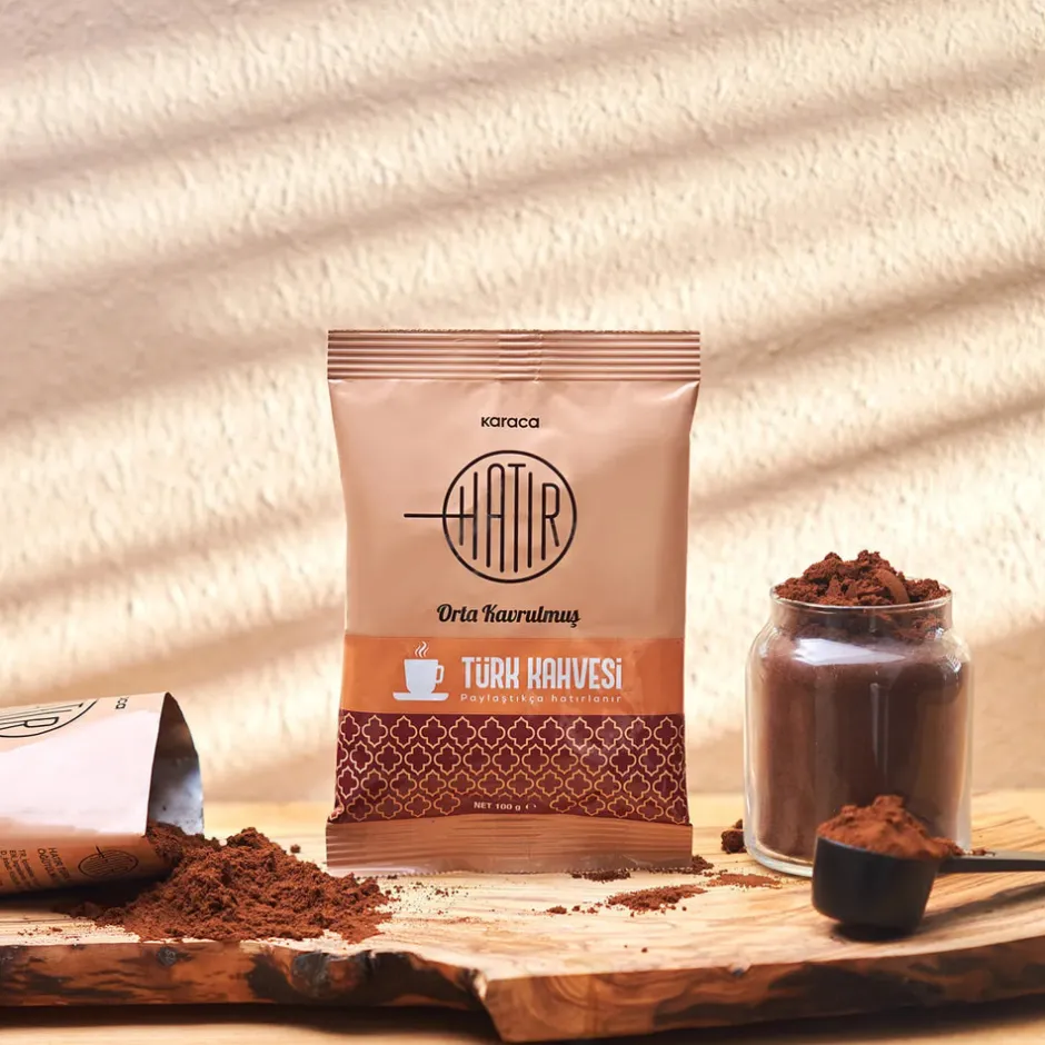 Karaca Türkischer Kaffeekocher|Kaffeemaschinen-Hatır Mittlerer Gerösteter Türkischer Kaffee mit Viel Schaum 100 g Braun
