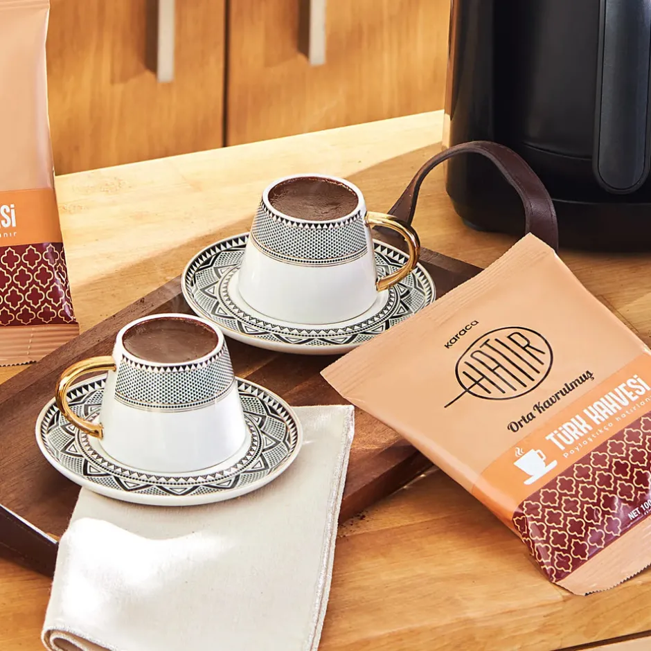 Karaca Türkischer Kaffeekocher|Kaffeemaschinen-Hatır Mittlerer Gerösteter Türkischer Kaffee mit Viel Schaum 100 g Braun