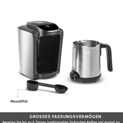 Karaca Türkischer Kaffeekocher|Kaffeemaschinen-Hatır Neo Inox türkische Kaffeemaschine mit Edelstahl-Kanne