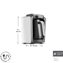 Karaca Türkischer Kaffeekocher|Kaffeemaschinen-Hatır Neo Türkische Kaffeemaschine mit Milch – Porcelain White