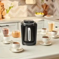 Karaca Türkischer Kaffeekocher|Kaffeemaschinen-Hatır Neo Türkische Kaffeemaschine mit Milch – Porcelain White