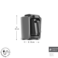 Karaca Türkischer Kaffeekocher|Kaffeemaschinen-Hatır Neo Türkische Kaffeemaschine mit Milchzubereitung – Space Grey