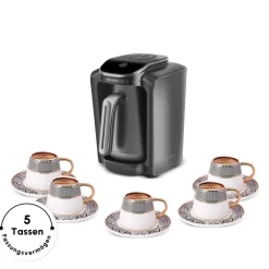 Karaca Türkischer Kaffeekocher|Kaffeemaschinen-Hatır Neo Türkische Kaffeemaschine mit Milchzubereitung – Space Grey