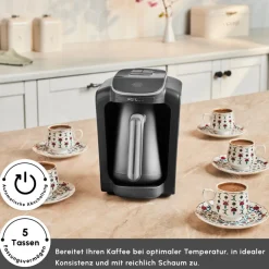 Karaca Türkischer Kaffeekocher|Kaffeemaschinen-Hatır Neo Türkische Kaffeemaschine – Silber