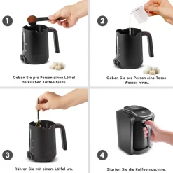 Karaca Türkischer Kaffeekocher|Kaffeemaschinen-Hatır Neo Türkische Kaffeemaschine – Silber