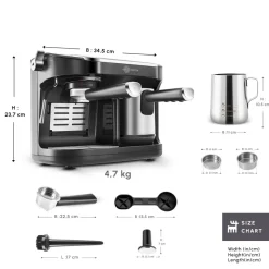 Karaca Kaffeemaschinen-Hatır Perfetto Espresso und Türkischer Kaffee Maschine INOX