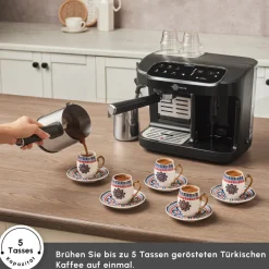 Karaca Kaffeemaschinen-Hatır Perfetto Espresso und Türkischer Kaffee Maschine INOX