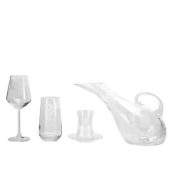 Karaca Gläser-Sets-Helen 49 Parça Yemek Takımı Koleksiyonu Bardak Seti Yaldızsız Şeffaf