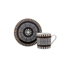 Karaca Mokka & Espressotassen Set-Helenistik für 6 Personen Kaffeetasse, 80 ml Schwarz01