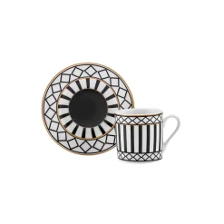 Karaca Mokka & Espressotassen Set-Helenistik für 6 Personen Kaffeetasse, 80 ml Schwarz01