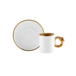 Karaca Mokka & Espressotassen Set-Herzförmiges Kaffeetassen-Set für 6 Personen – 80 ml Weıß01