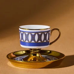 Karaca Mokka & Espressotassen Set-Hilal 4-teiliges Porzellan Türkisch-Kaffeetassen-Set, 85 ml, Mehrfarbig Multıcolor
