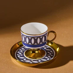 Karaca Mokka & Espressotassen Set-Hilal 4-teiliges Porzellan Türkisch-Kaffeetassen-Set, 85 ml, Mehrfarbig Multıcolor