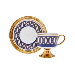 Karaca Mokka & Espressotassen Set-Hilal 4-teiliges Porzellan Türkisch-Kaffeetassen-Set, 85 ml, Mehrfarbig Multıcolor