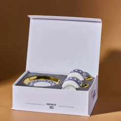 Karaca Mokka & Espressotassen Set-Hilal 4-teiliges Porzellan Türkisch-Kaffeetassen-Set, 85 ml, Mehrfarbig Multıcolor