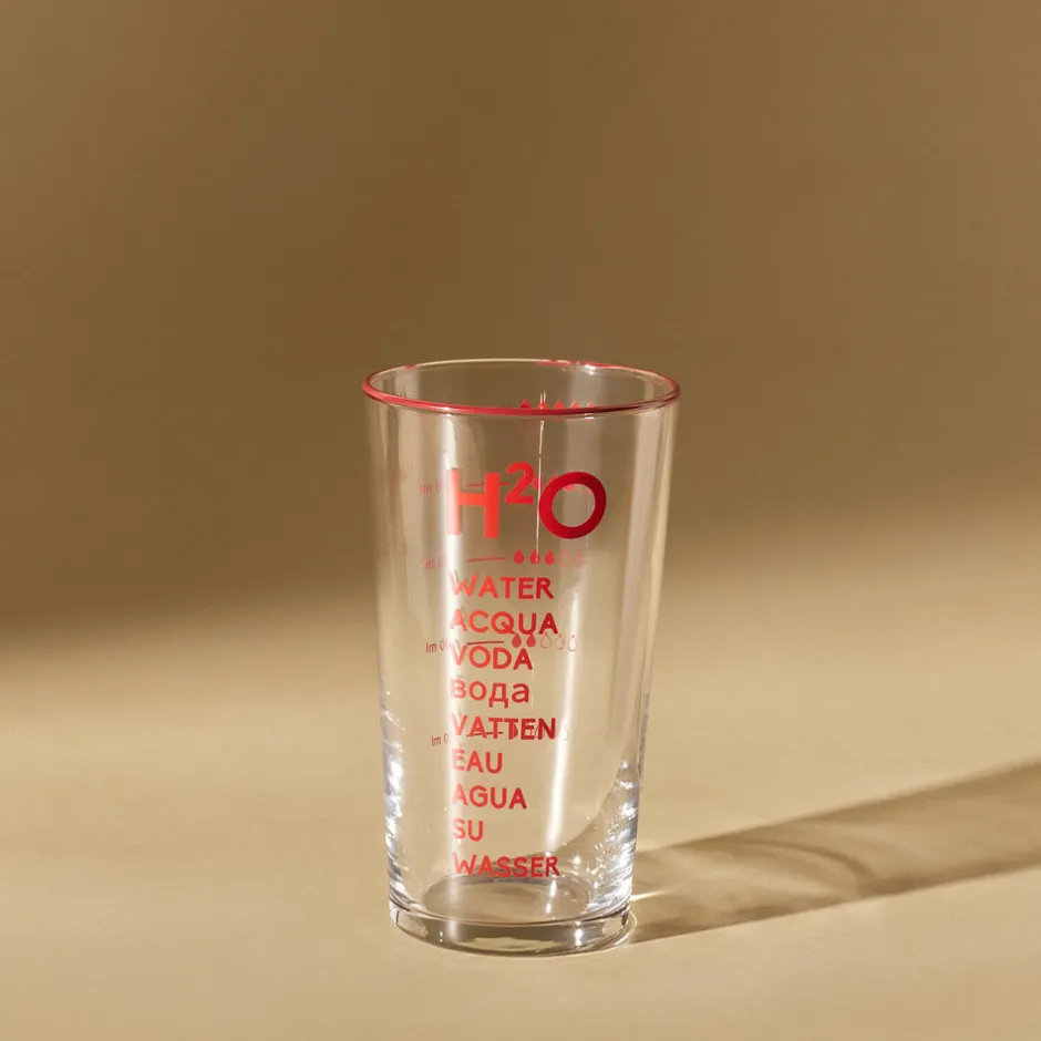 Karaca Wasserglas-H2O Rotes Erfrischungsgetränkglas, 570 Ml