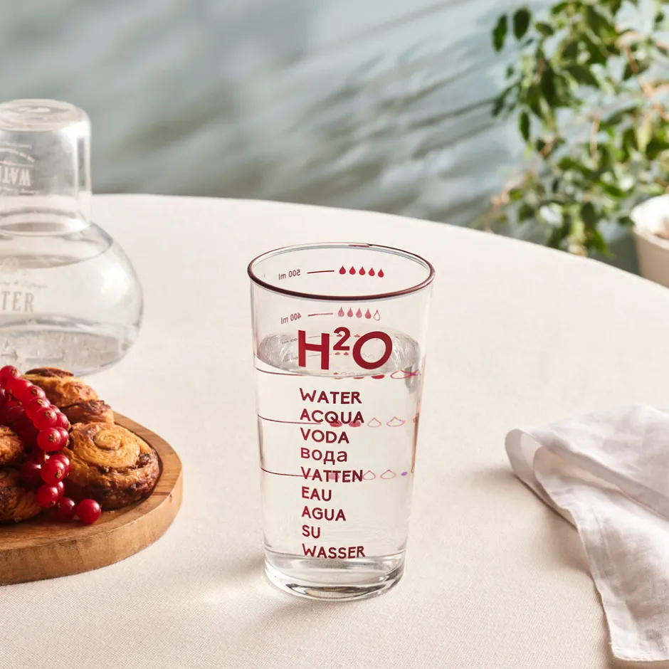 Karaca Wasserglas-H2O Rotes Erfrischungsgetränkglas, 570 Ml