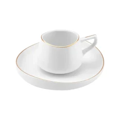 Karaca Mokka & Espressotassen Set-Hole Porzellan Kaffeetasse Set für 6 Personen 90ml Weıß01