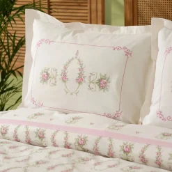 Karaca Bettwäsche-Home Alfia Powder Einzel Bettbezug Set, Baumwolle Puder
